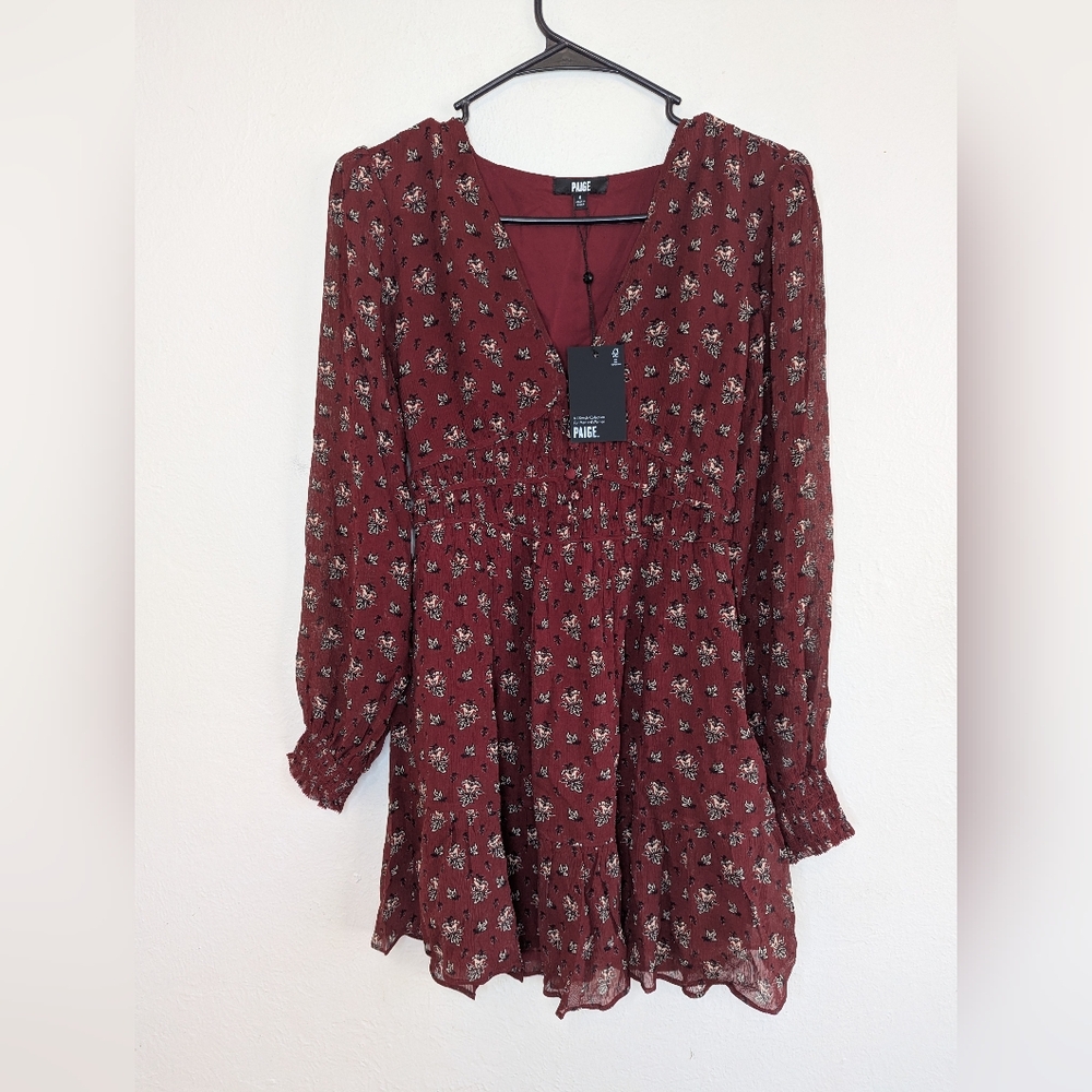 NWT Paige Brasserie Oxblood Mini Dress Women's Size 0